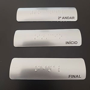 Placa Braille Corrimão